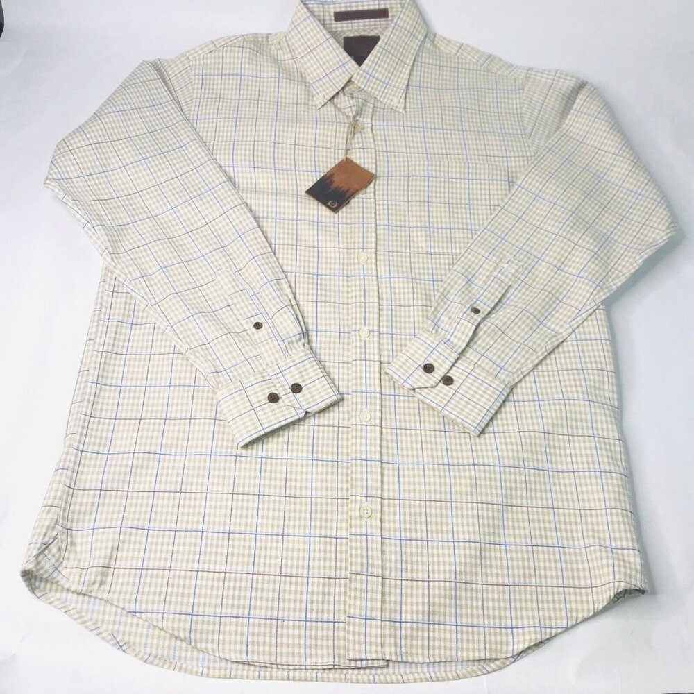 BORN Button Down Front Shirt Men's Medium Long Sleeve Plaid BM07WS1W04